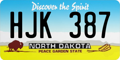 ND license plate HJK387