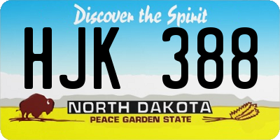 ND license plate HJK388
