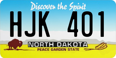 ND license plate HJK401