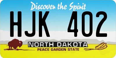 ND license plate HJK402