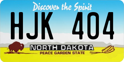 ND license plate HJK404