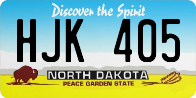 ND license plate HJK405