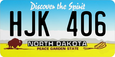 ND license plate HJK406