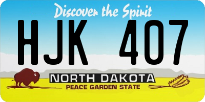 ND license plate HJK407