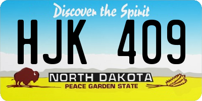 ND license plate HJK409