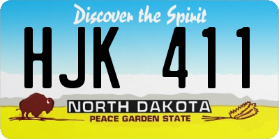 ND license plate HJK411