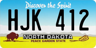 ND license plate HJK412