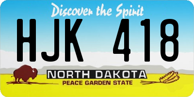 ND license plate HJK418