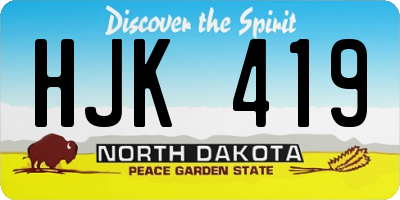 ND license plate HJK419