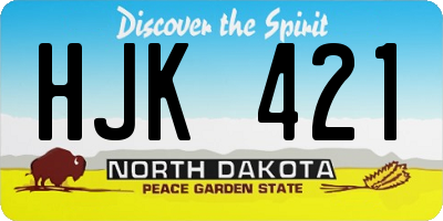 ND license plate HJK421