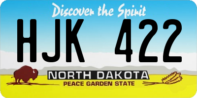 ND license plate HJK422