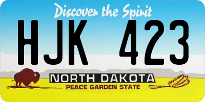 ND license plate HJK423