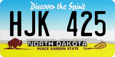 ND license plate HJK425