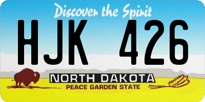 ND license plate HJK426