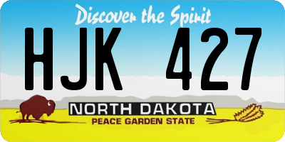ND license plate HJK427