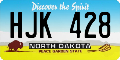 ND license plate HJK428