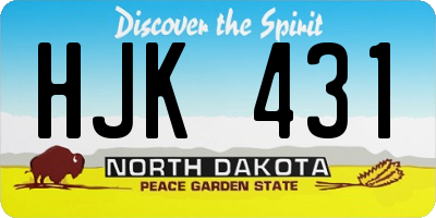 ND license plate HJK431