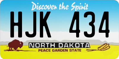 ND license plate HJK434