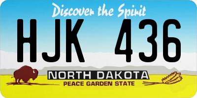 ND license plate HJK436