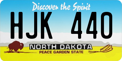 ND license plate HJK440