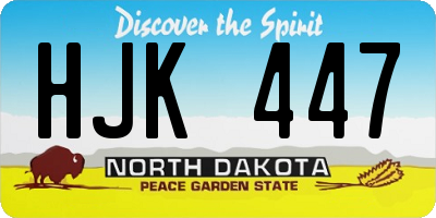 ND license plate HJK447