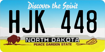 ND license plate HJK448