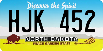 ND license plate HJK452