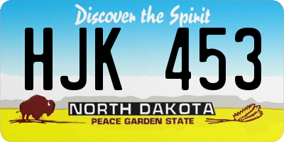 ND license plate HJK453