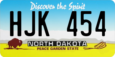 ND license plate HJK454