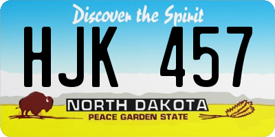 ND license plate HJK457