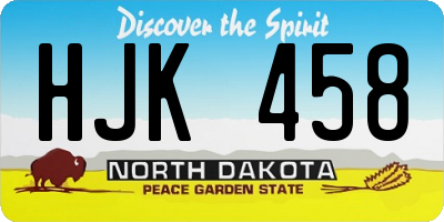 ND license plate HJK458