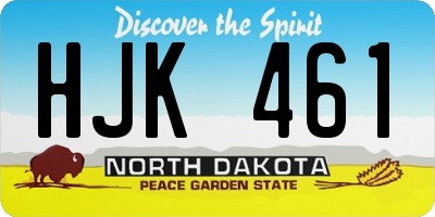 ND license plate HJK461