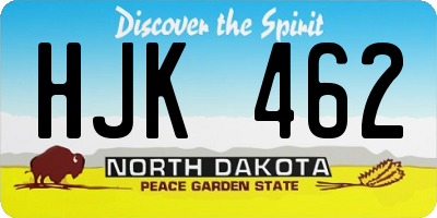 ND license plate HJK462