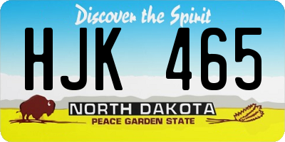 ND license plate HJK465