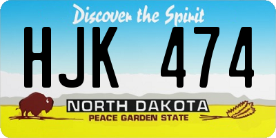 ND license plate HJK474