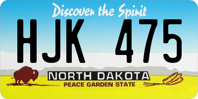 ND license plate HJK475