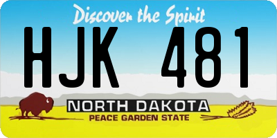 ND license plate HJK481