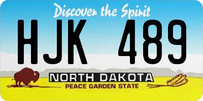 ND license plate HJK489