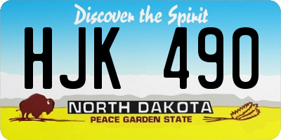 ND license plate HJK490