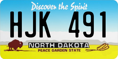 ND license plate HJK491