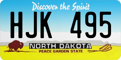 ND license plate HJK495