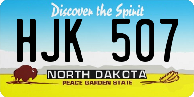 ND license plate HJK507