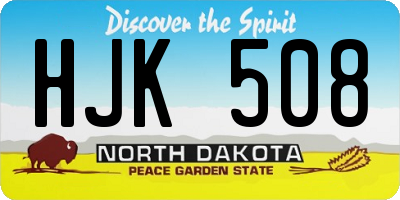 ND license plate HJK508