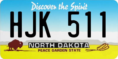 ND license plate HJK511