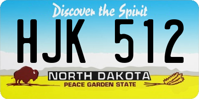ND license plate HJK512