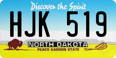 ND license plate HJK519