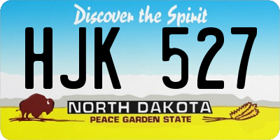 ND license plate HJK527