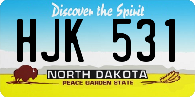 ND license plate HJK531