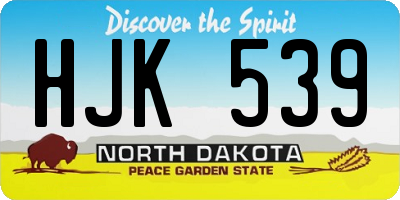 ND license plate HJK539