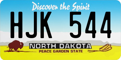 ND license plate HJK544